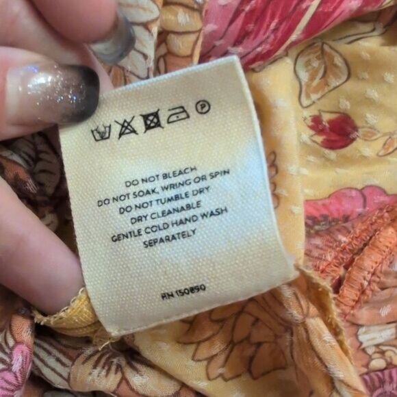 Spell And The Gypsy Siren Song Dress Yellow Flamingo Print Ruffle Size L - Picture 7 of 15